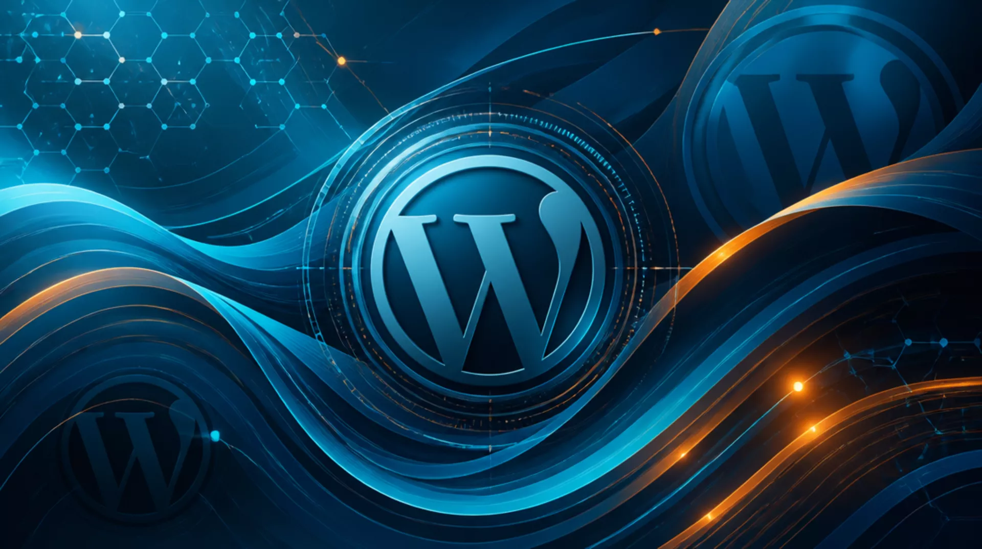Abstract digital background with WordPress logo elements